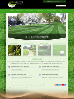 Web Design by pb for Greenkeeper Lawn Care | Design: #1870032