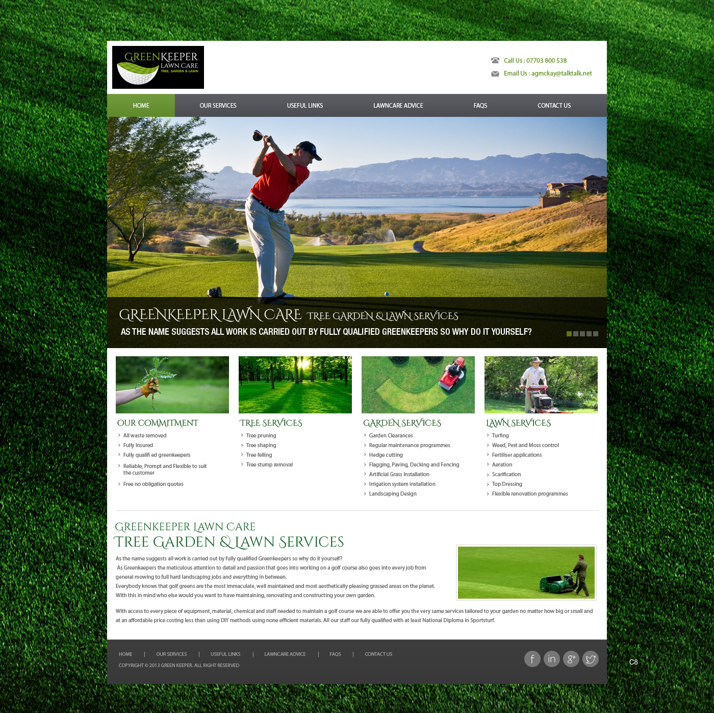 Web Design by pb for Greenkeeper Lawn Care | Design #1870054
