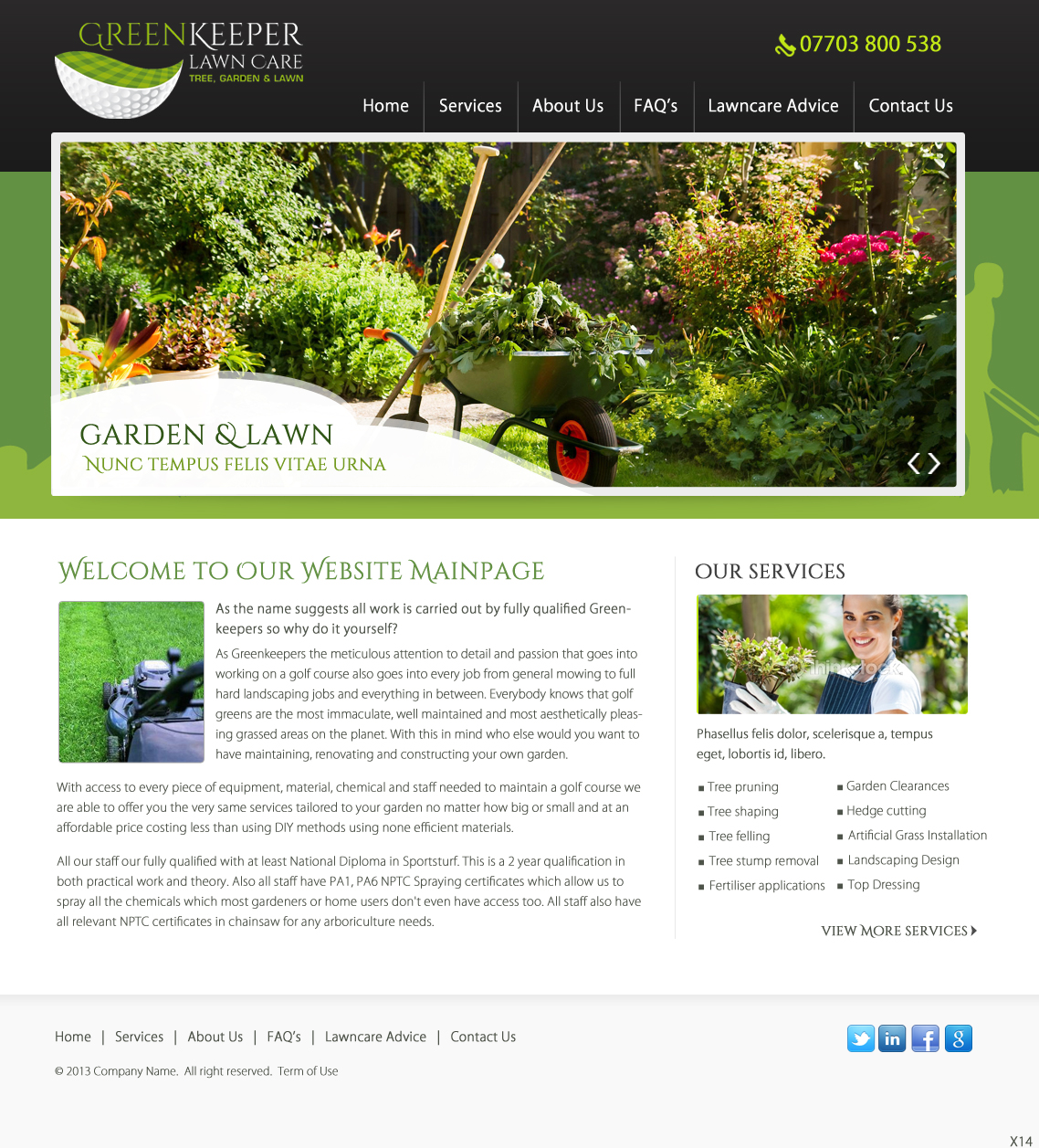 Web Design by pb for Greenkeeper Lawn Care | Design #1870056