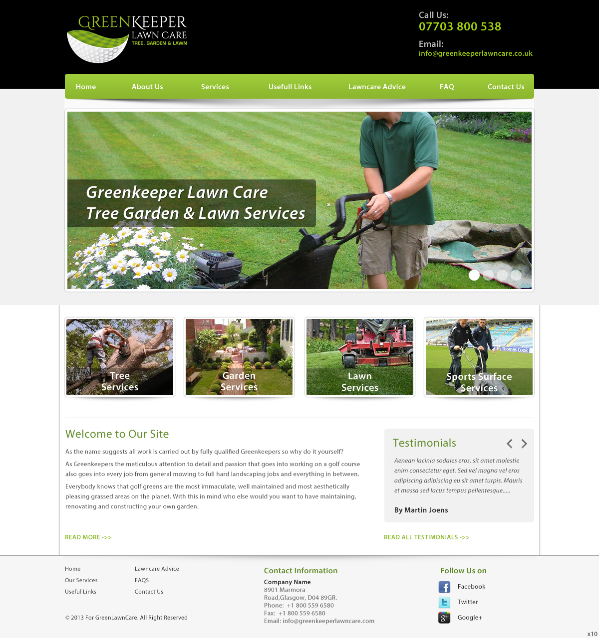 Web Design by pb for Greenkeeper Lawn Care | Design #1877773