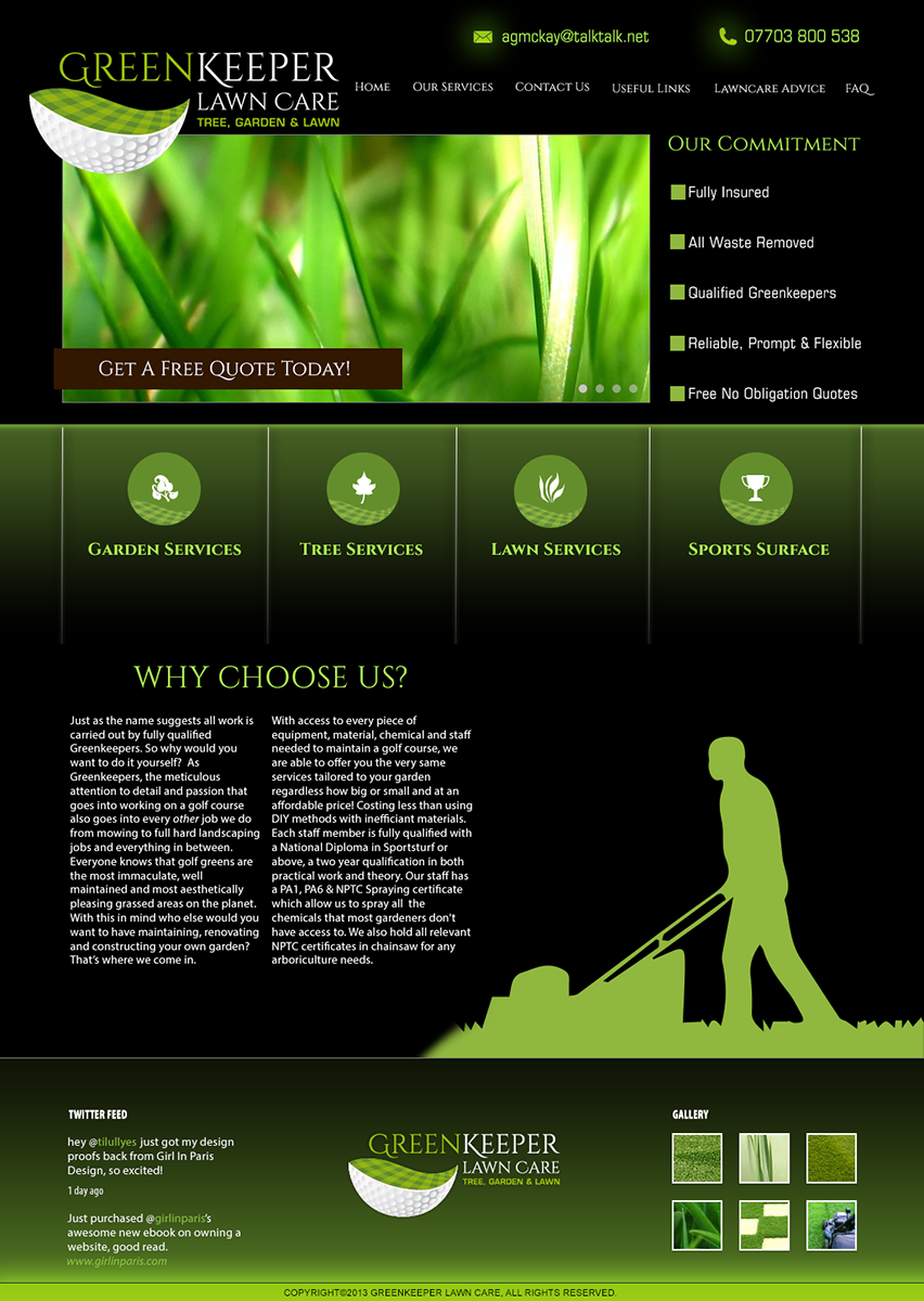 Web Design by JAC Marketing for Greenkeeper Lawn Care | Design #1927283