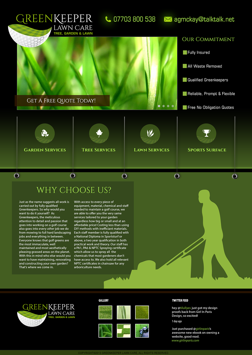 Web Design by JAC Marketing for Greenkeeper Lawn Care | Design #1927552