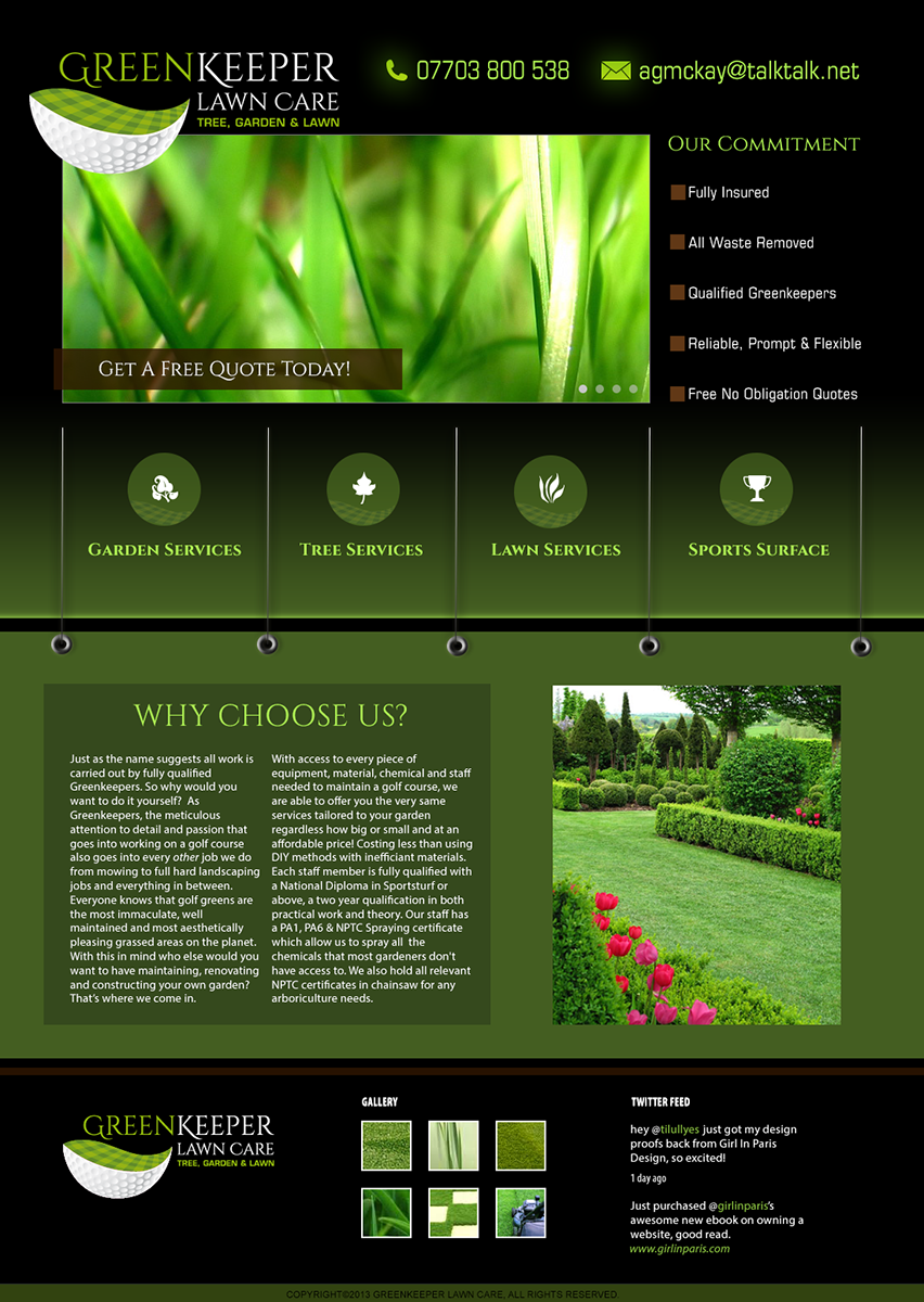 Web Design by JAC Marketing for Greenkeeper Lawn Care | Design #1935110
