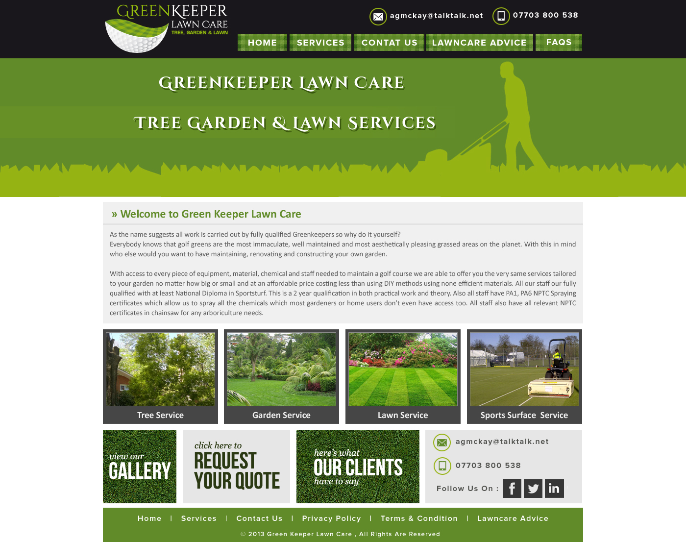 Web Design by sandeepkhunt for Greenkeeper Lawn Care | Design #1892015