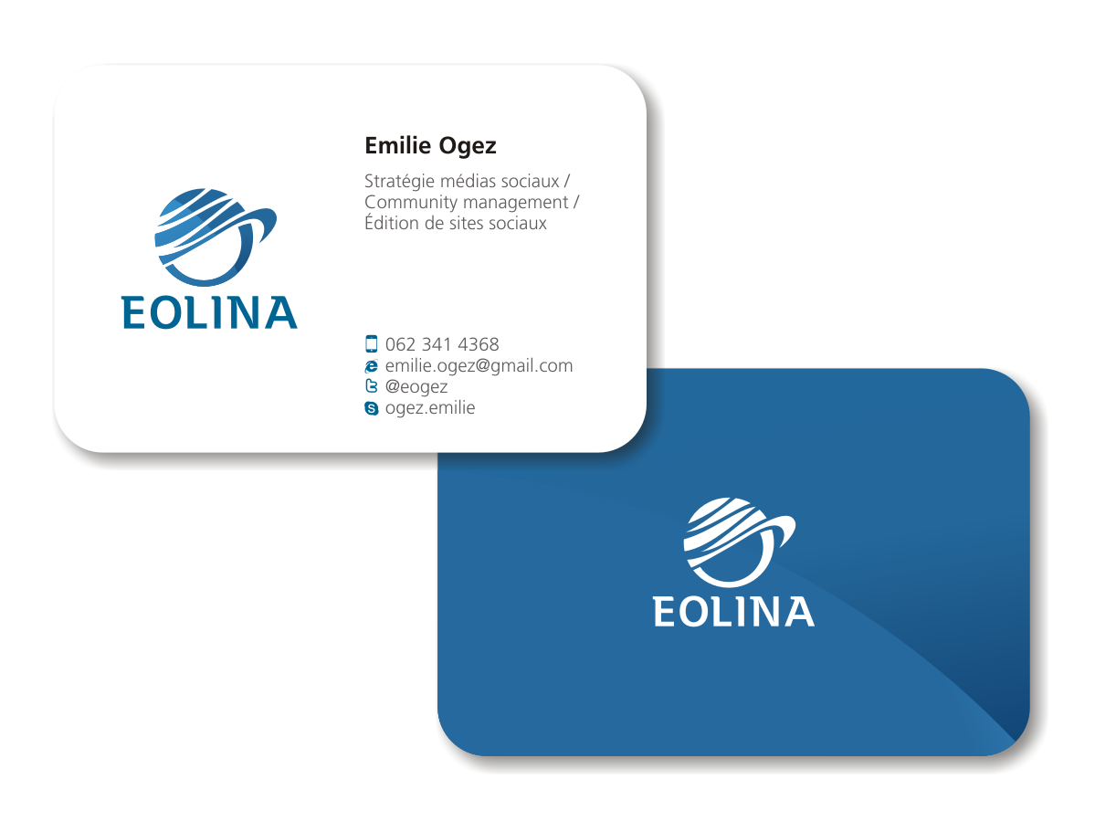 Business Card Design by mag wong for EOLINA | Design #375216