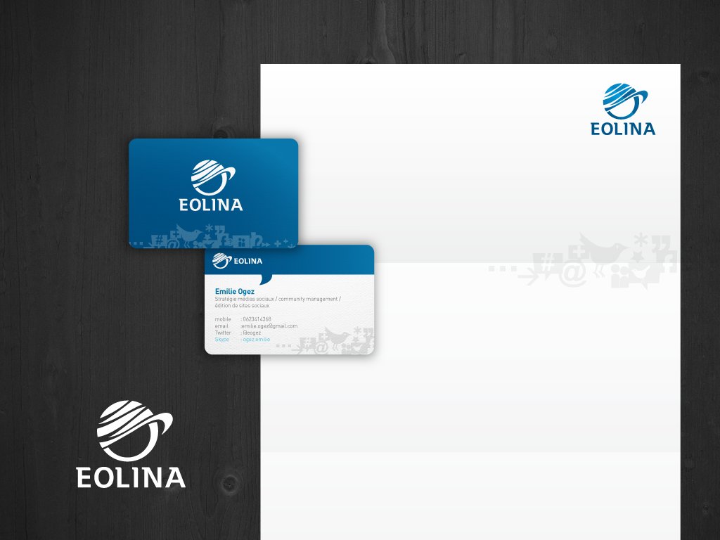 Business Card Design by Slimjim for EOLINA | Design #373541