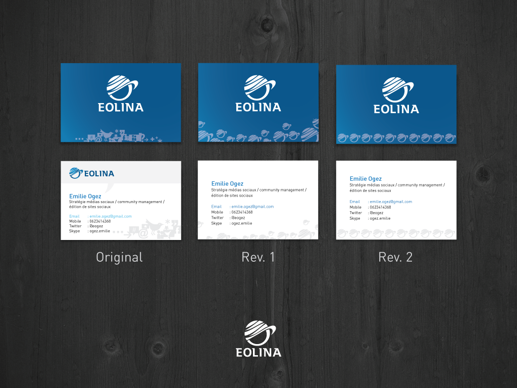 Business Card Design by Slimjim for EOLINA | Design #399087