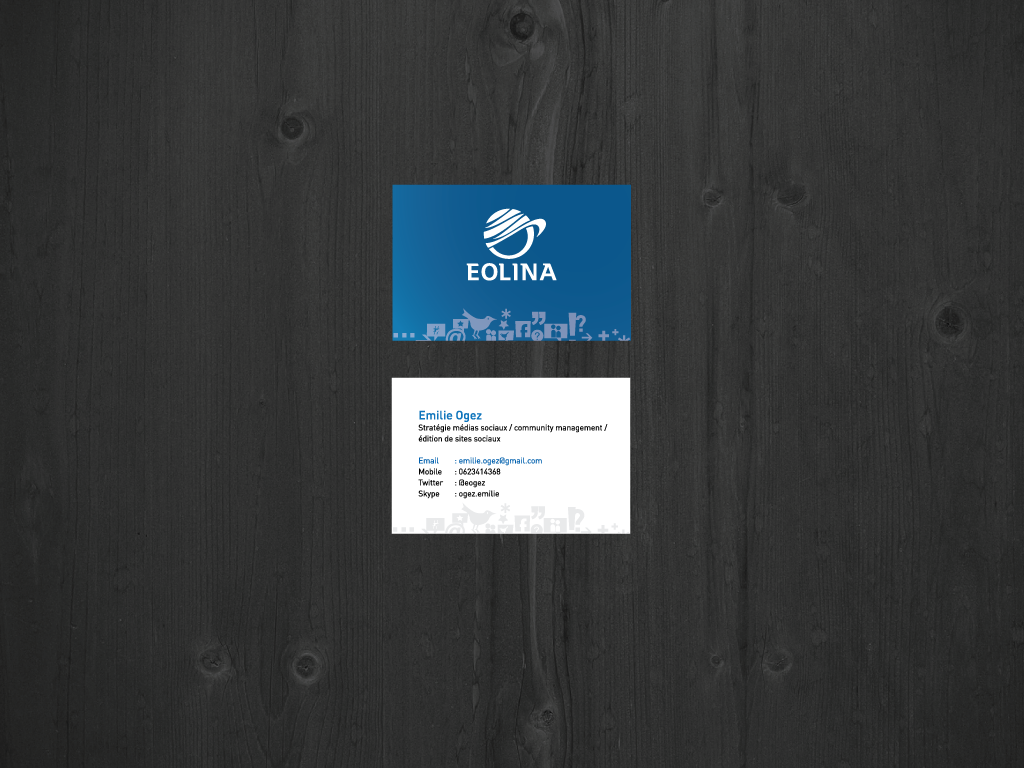 Business Card Design by Slimjim for EOLINA | Design #402438
