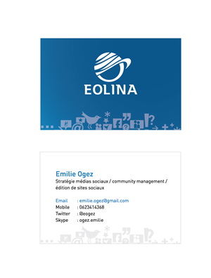 Business Card Design by Slimjim for EOLINA | Design: #402456
