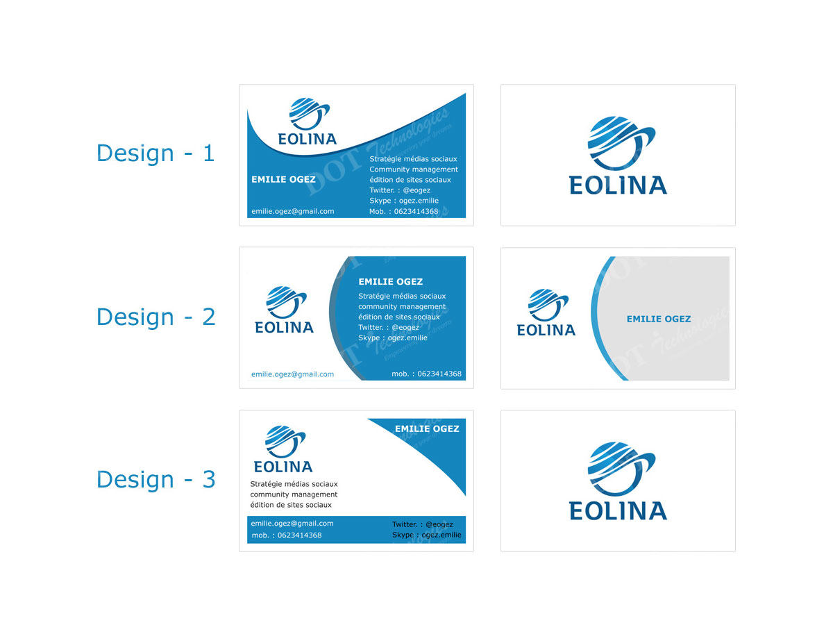 Diseño de Tarjeta de Presentación por Amit para EOLINA | Diseño #371991