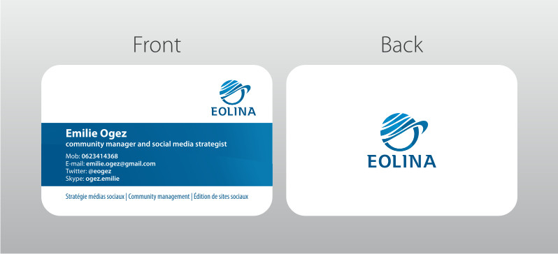 Diseño de Tarjeta de Presentación por Atvento Graphics para EOLINA | Diseño #363361