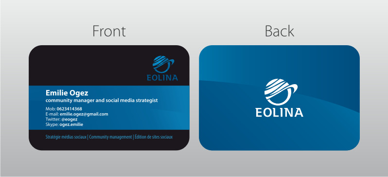 Business Card Design by Atvento Graphics for EOLINA | Design #363363