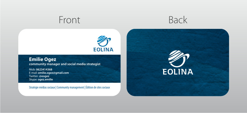 Business Card Design by Atvento Graphics for EOLINA | Design #363366