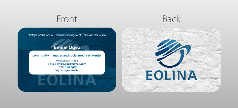 Business Card Design by Atvento Graphics for EOLINA | Design #363369