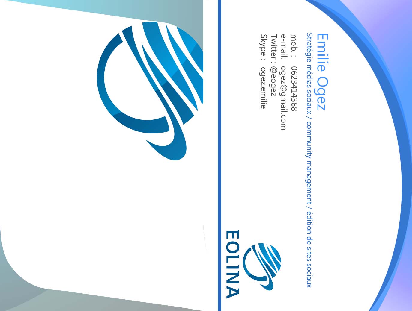 Diseño de Tarjeta de Presentación por corynutza_1519 para EOLINA | Diseño #363614
