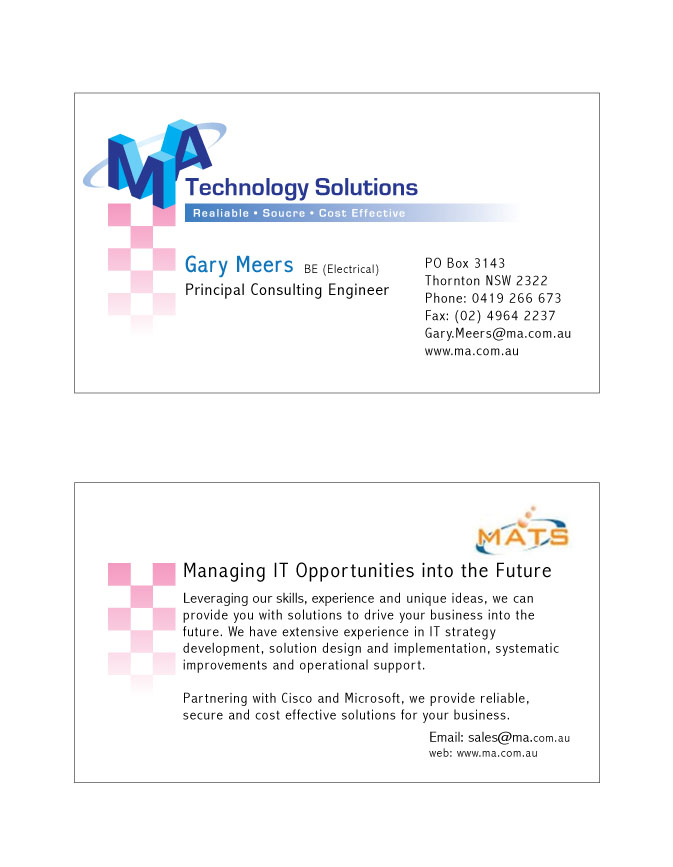 Design de Carte de Visite par Junn pour MA Technology Solutions | Design #1802996