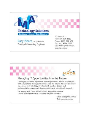 Visitenkarten-Design von Junn für MA Technology Solutions | Design: #1815220