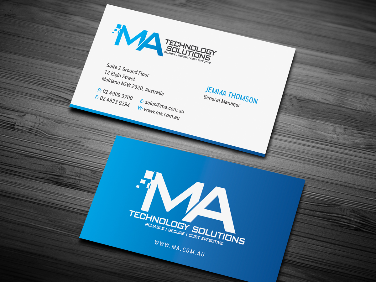 Business Card Design by diRtY.EMM for MA Technology Solutions | Design #1800457