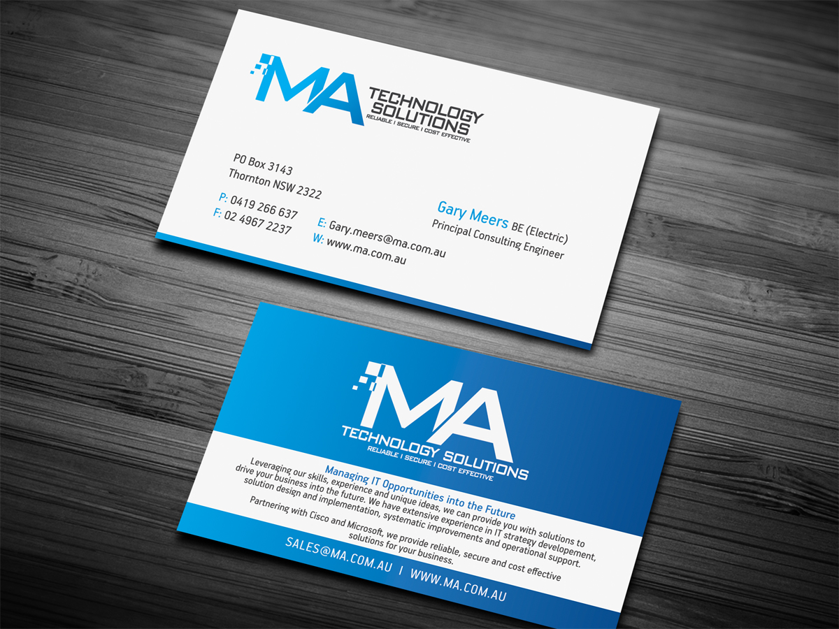 Business Card Design by diRtY.EMM for MA Technology Solutions | Design #1803523
