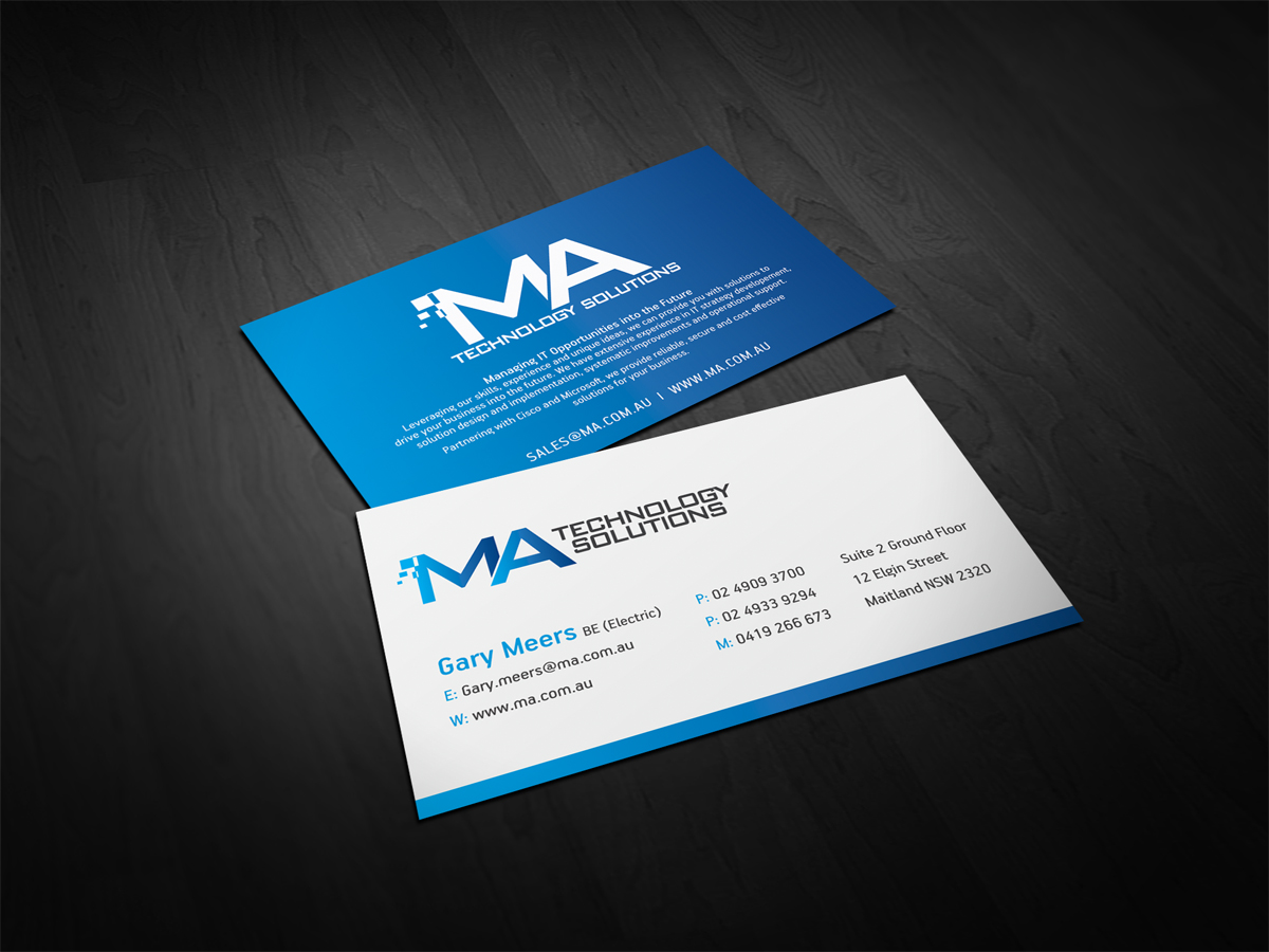 Visitenkarten-Design von diRtY.EMM für MA Technology Solutions | Design #1841303