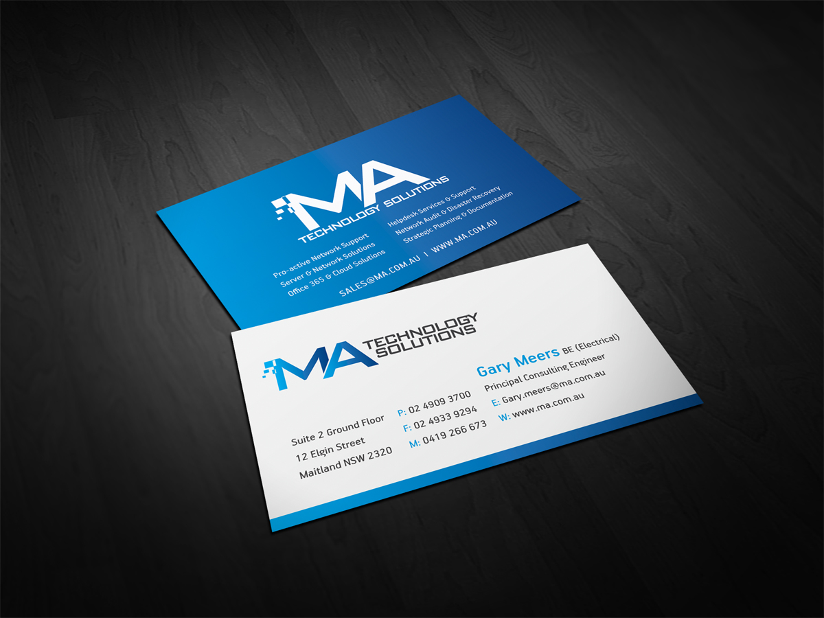 Business Card Design by diRtY.EMM for MA Technology Solutions | Design #1841367