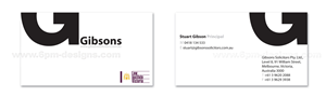 Business Card Design by 6pm Designs for Gibsons Solicitors Pty Ltd  | Design: #1809015
