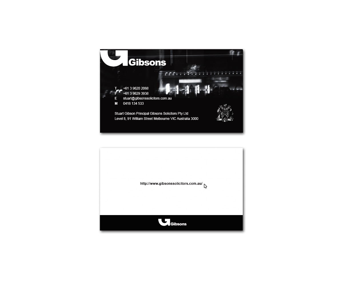 Business Card Design by natureborn for Gibsons Solicitors Pty Ltd  | Design #1815542