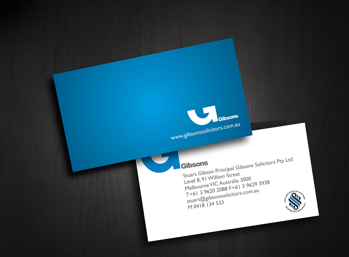 Business Card Design by Nathan for Gibsons Solicitors Pty Ltd  | Design #1822831