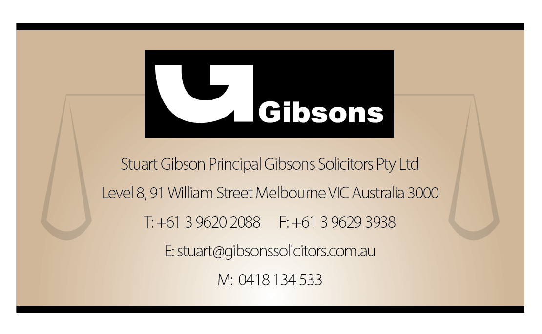 Business Card Design by Agnes Beltran Batallones for Gibsons Solicitors Pty Ltd  | Design #1813736