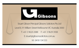 Business Card Design by Agnes Beltran Batallones for Gibsons Solicitors Pty Ltd  | Design: #1813736