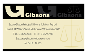 Business Card Design by Agnes Beltran Batallones for Gibsons Solicitors Pty Ltd  | Design: #1813746