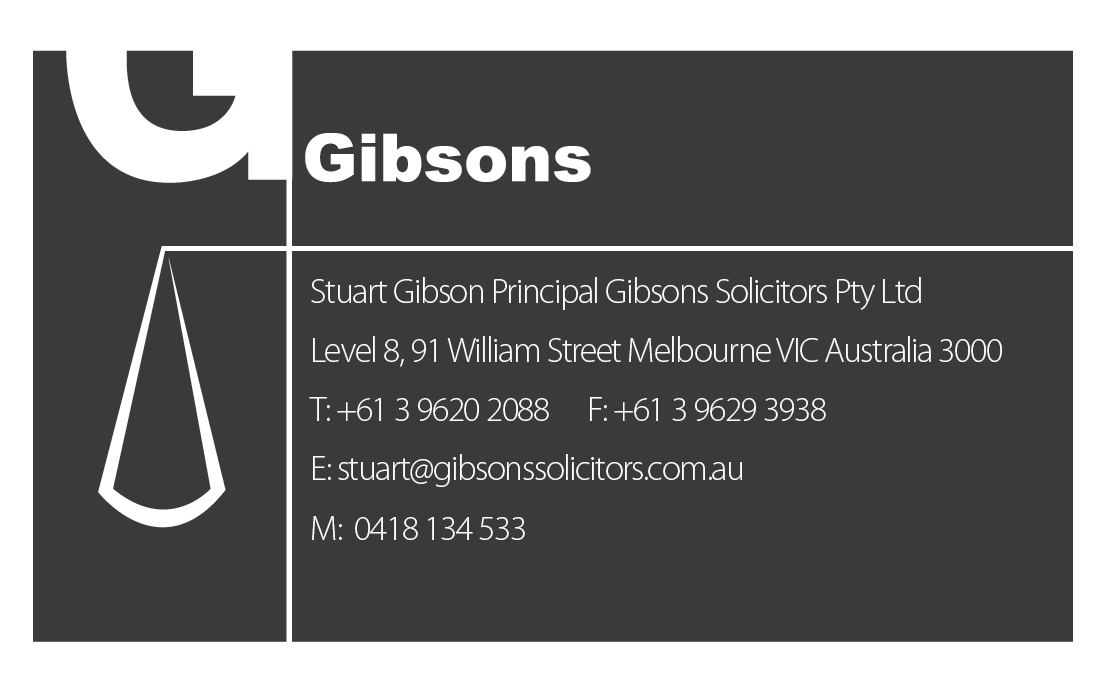 Business Card Design by Agnes Beltran Batallones for Gibsons Solicitors Pty Ltd  | Design #1813752