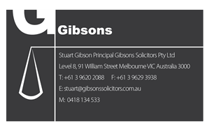 Business Card Design by Agnes Beltran Batallones for Gibsons Solicitors Pty Ltd  | Design: #1813752