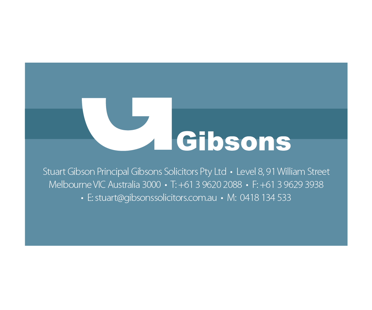 Business Card Design by Agnes Beltran Batallones for Gibsons Solicitors Pty Ltd  | Design #1813764