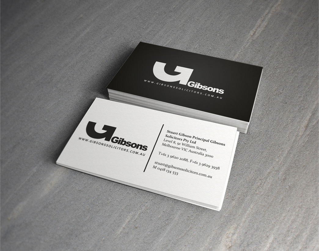 Business Card Design by DesignMohit for Gibsons Solicitors Pty Ltd  | Design #1808486