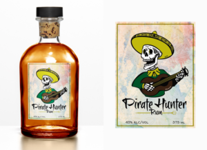 Pirate Hunter Rum Label | Graphic Design by Ana White