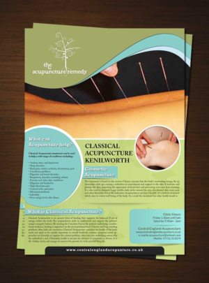 Design de Flyer par creative.bugs pour Classical Acupuncture Kenilworth | Design #7077817