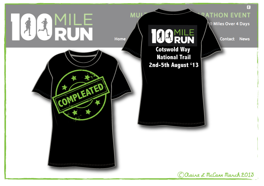 T-shirt Design by Claire for 100 Mile Run Ltd | Design #1814813