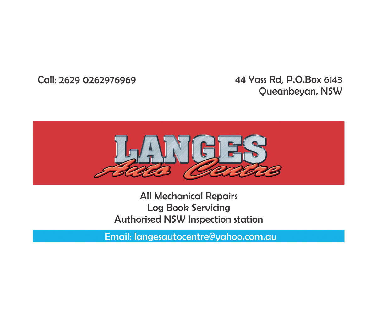 Business Card Design by koushikkora for Langes Auto Centre | Design #1804509