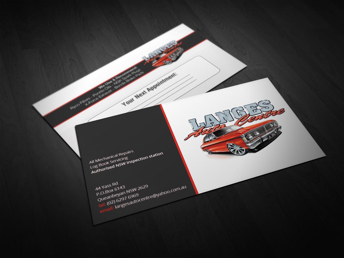 Visitenkarten-Design von JarredTaylor für Langes Auto Centre | Design #1817923