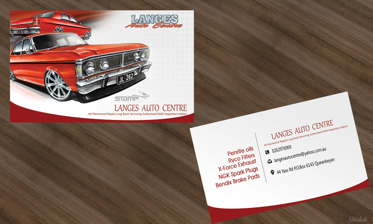 Design de Carte de Visite par Abhishek Chowdhury pour Langes Auto Centre | Design #1816429