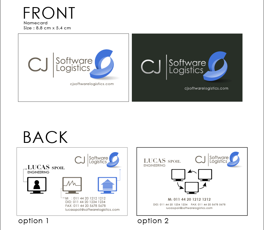 Business Card Design by Cabbage for CJ Software Logistics | Design #1805846