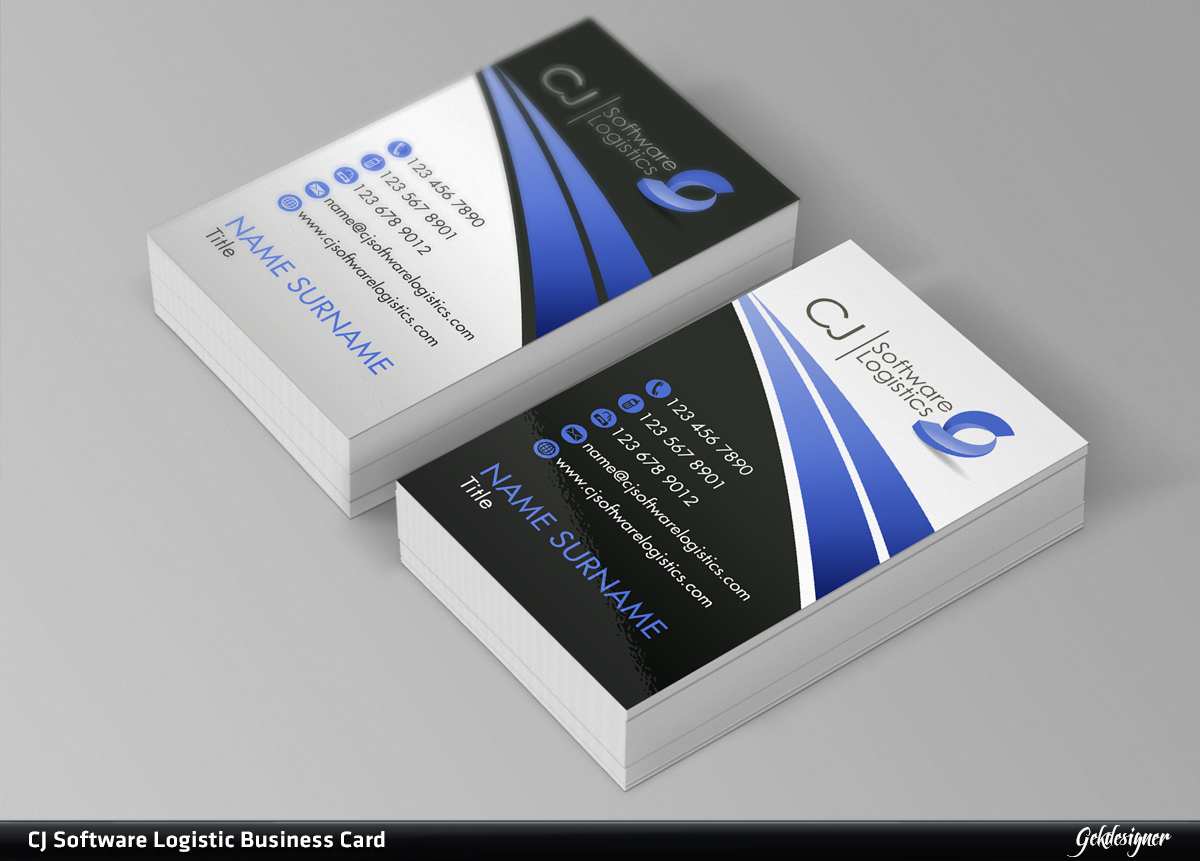 Business Card Design by gekgrfx for CJ Software Logistics | Design #1837124