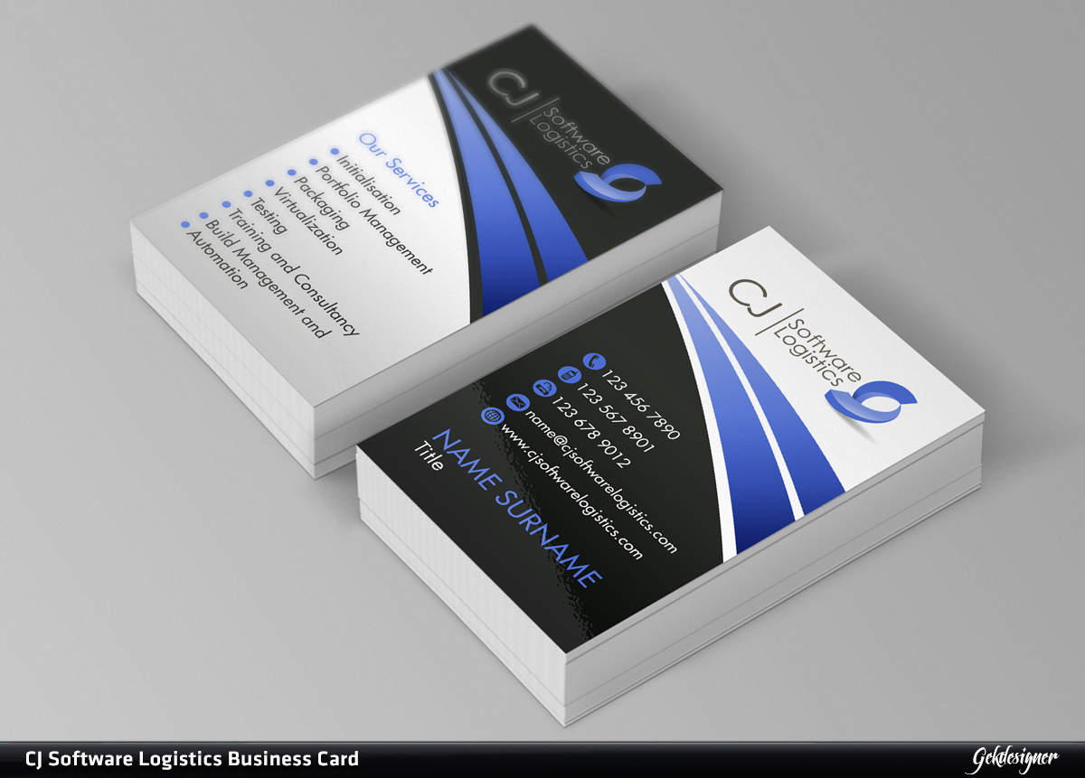 Business Card Design by gekgrfx for CJ Software Logistics | Design #1846468