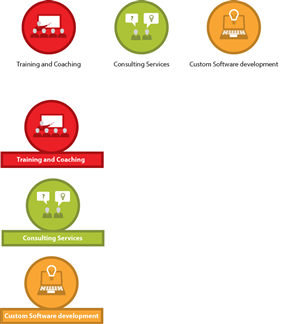 Icons for Web site sections of an IT firm | Icon Design by Rendra Creative Art