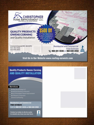 Postcard Design by creative.bugs for Christopher Home Improvement | Design #7059847