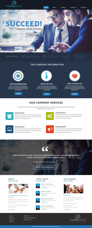 Design Wordpress par webxvision pour Cutaway Cloud Consulting, LLC | Design : #7184478