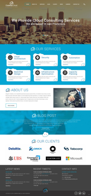 Design Wordpress par pb pour Cutaway Cloud Consulting, LLC | Design : #7092565