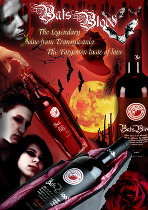 Bats Blood - The Legendary Wine from Transylvania | Poster Design by DesigNart