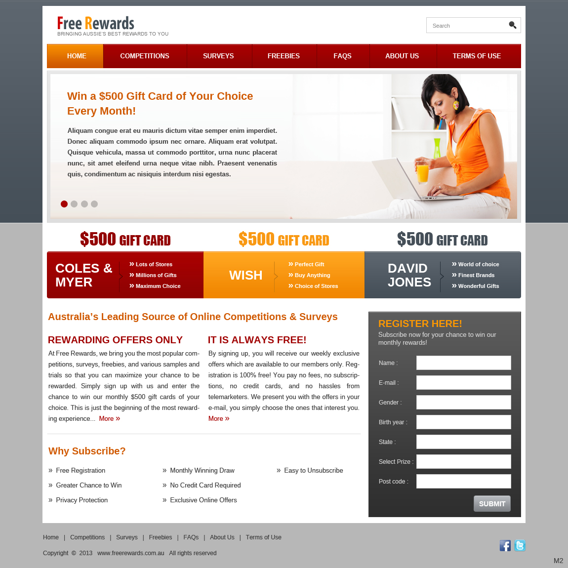 Diseño Web por pb para Free Rewards | Diseño #1816089